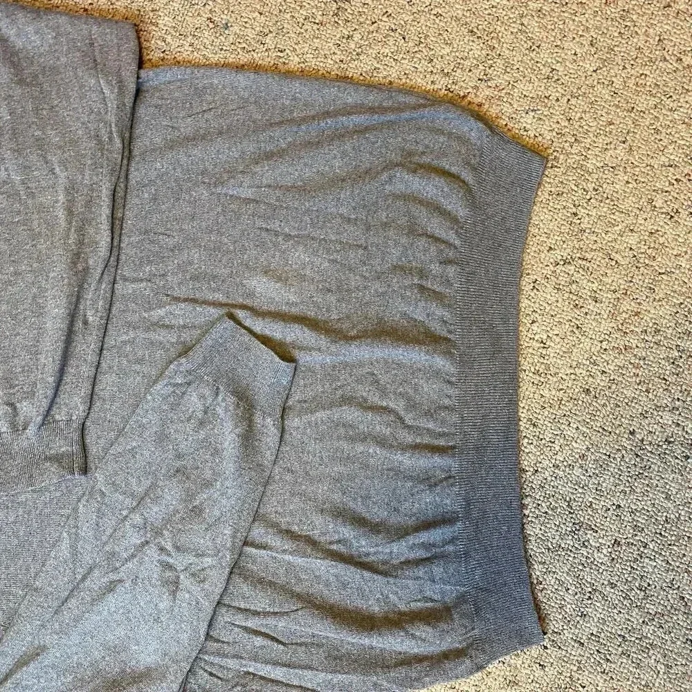 Foxcroft Gray Cotton Cashmere Blend Pullover V-Neck Sweater Mens Sz XXL Soft
